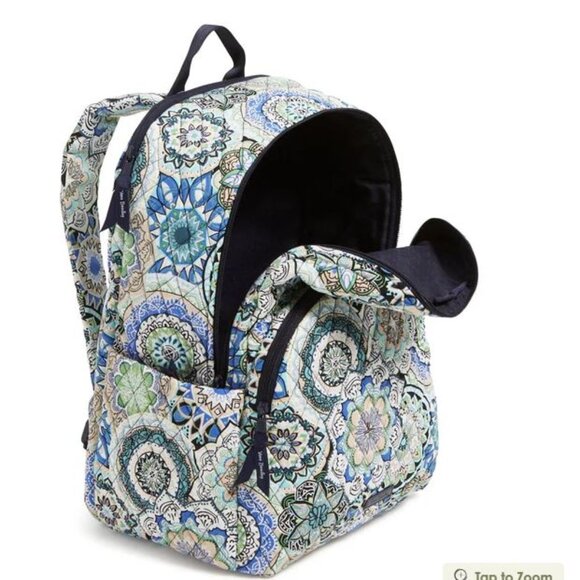 Vera Bradley Large Essential Backpack Laptop NWT Sketched Medallion - Picture 2 of 6